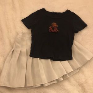 brandy melville black dragon baby tee
